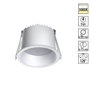 359234 SPOT NT23 472 белый Светильник встраиваемый светодиодный IP20 LED 9W 220V 540Лм 3000К TRAN