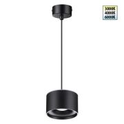 358968 OVER NT22 352 черный Светильник накладной с переключ. цв. температуры, провод 2м IP20 LED 3000К4000К6000К 12W вниз + 3ВW вверх 110-265V GIRO
