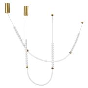 6639/24CL HIGHTECH ODL24 225 металл/античная бронза/белые бусы из акрила Потолочный светильник (в комплекте 2 нити) IP 20 LED 24W 3500K 220V MONELLA