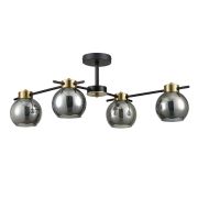 8059/4C COMFI LN24 черный, медь/дымчатый металл/стекло Люстра потолочная E27 4*60W 220V EMINA