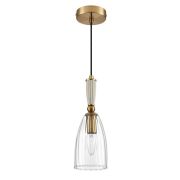 8284/1A SUSPENTIONI античная бронза/прозрачный, металл/керамика/стекло Подвес Е14 1*40W 220V DERBI