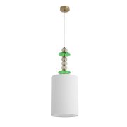 8337/1A MODERNI бронза/белый/зеленый, металл/стекло/текстиль Подвес E27 60W 220V ILMIRA