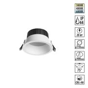 359555 WIR NT25 000 белый Светильник встраиваемый с переключателем цв. температуры IP44 LED 20W 220-240V 3000К4000К6000К CLARA