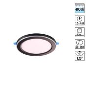 359015 SPOT NT23 498 черный Светильник встраиваемый светодиодный (три сценария работы) IP20 LED 4000К 12W+4W 100-265V 1120Лм SPAN