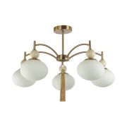 8272/5C NEOCLASSI латунь/бежевый/белый, металл/керамика/стекло Люстра потолочная Е14 5*40W 220V GLORIYA