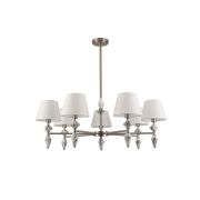 8274/7 CLASSI никель/белый/серый, металл/керамика/ткань Люстра Е14 7*40W 220V VERMONT