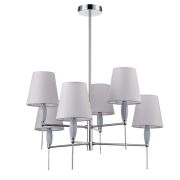 8279/6 CLASSI хром/серый, металл/керамика/текстиль Люстра Е14 6*40W 220V KARMEN
