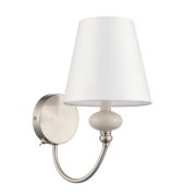 8283/1W CLASSI никель/белый, металл/керамика/текстиль Бра Е14 1*40W 220V KENTUKI
