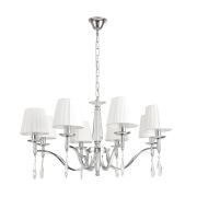 8316/8 CLASSI LN26 хром/белый, металл/хрусталь/текстиль Люстра E14 8*40W 220V MAGDA