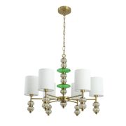 8337/6 MODERNI бронза/белый/зеленый, металл/стекло/текстиль Люстра E14 6*40W 220V ILMIRA