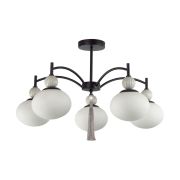 8273/5C NEOCLASSI черный, серый/белый металл, керамика/стекло Люстра потолочная Е14 5*40W 220V GLORIYA