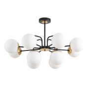 8375/12C MODERNI LN черный/латунь/белый, металл/стекло Люстра потолочная E27 12*60W 220V ELRONA