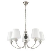 8283/5 CLASSI никель/белый, металл/керамика/текстиль Люстра Е14 5*40W 220V KENTUKI
