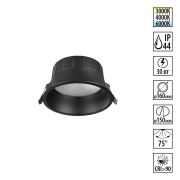 359556 WIR NT25 000 черный Светильник встраиваемый с переключателем цв. температуры IP44 LED 30W 220-240V 3000К4000К6000К CLARA