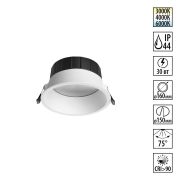 359557 WIR NT25 000 белый Светильник встраиваемый с переключателем цв. температуры IP44 LED 30W 220-240V 3000К4000К6000К CLARA