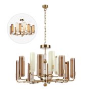 5467/60L MODERN ODL_EX26 049 белый/коричневый/античная бронза/металл/стекло/декор металл Люстра LED 60W (5W*12) 2700K LION