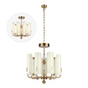 5467/35L MODERN ODL_EX26 049 белый/коричневый/античная бронза/металл/стекло/декор металл Люстра LED 35W (5W*7) 2700K LION