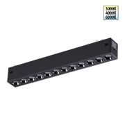 359930 PORT NT25 208 черный Трековый светильник с переключ. цв. темпер. IP20 LED 3000К4000К6000К 10W 90-240V VECTOR