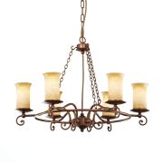 utsenka-SL122.303.06 Светильник подвесной Коричневый/Янтарный E14 6*60W ANCORA