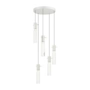 5058/25LB PENDANT ODL24 385 белый/прозрачный/металл/стекло Люстра каскадная LED 5*5W 3000K SCROW