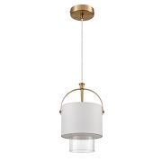 6593/1 MODERNI LN26 406 латунь/белый, металл/текстиль, стекло Подвес E14 1*40W 220V JANE