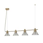 6596/4A MODERNI LN26 217 латунь титаниум/прозрачный, металл/стекло Подвес E27 4*60W 220V CORNE