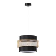 8003/1A MODERNI LN26 312 черный/черный, золотой металл/металл, текстиль Подвес Е27 60W 220V ANIMAISA