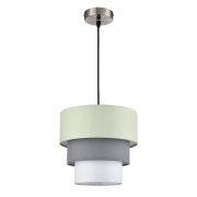 8039/1 MODERNI LN26 187 никель/мятный/серый/белый, металл/текстиль Подвесной светильник Е27 60W 220V ILAIDA