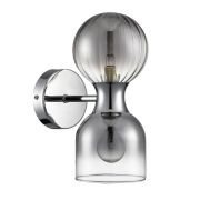 8114/2W MODERNI LN26 200 хром/дымчатый, металл/стекло Бра G9 30W + E14 40W 220V TAUNA