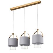6592/3A MODERNI LN26 405 латунь/серый, металл/текстиль, стекло Подвес E14 3*40W 220V JANE