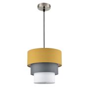 8038/1 MODERNI LN26 187 никель/желтый/серый/белый, металл/текстиль Подвесной светильник Е27 60W 220V ILAIDA
