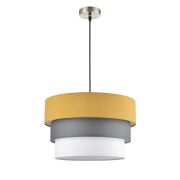 8038/3 MODERNI LN26 188 никель/желтый/серый/белый, металл/текстиль Подвесной светильник Е27 3*60W 220V ILAIDA