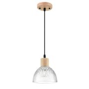 8055/1A SUSPENTIONI LN26 394 дерево/прозрачный металл/стекло Подвесной светильник E27 1*60W 220V NATANA