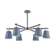 8098/6C MODERNI LN26 344 синий/синий металл, дерево/металл Люстра потолочная Е27 6*60W 220V ROSALINA