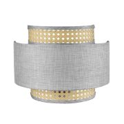 8043/1W MODERNI LN26 338 черный/серый/бежевый, металл/текстиль/ротанг Бра Е27 1*60W 220V LAUNA