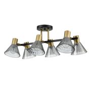 8044/6C MODERNI LN26 220 черный, латунь/дымчатый металл/стекло Люстра потолочная Е14 6*40W 220V ANRIYA