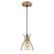 8051/1A SUSPENTIONI LN26 393 дерево/амбер металл/стекло Подвесной светильник E27 1*60W 220V MIRABELA