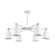 8097/6C MODERNI LN26 342 белый/белый металл, дерево/металл Люстра потолочная Е27 6*60W 220V ROSALINA
