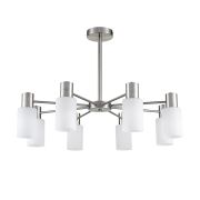 8099/8C COMFI LN26 105 никель/белый металл/стекло Люстра потолочная Е14 8*40W 220V MAVE