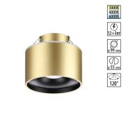 358963 SPOT NT22 447 бронза св. Светильник встраиваемый с переключ. цв. температуры IP20 LED 3000К4000К6000К 12W вниз + 3W вверх 110-265V GIRO