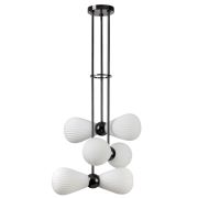 5418/6 MODERN ODL_EX23 000 черный хром/белый матовый/металл/стекло Подвес E14 6*40W ELICA