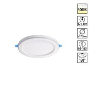 359020 SPOT NT23 499 белый Светильник встраиваемый светодиодный (три сценария работы) IP20 LED 3000К 12W+4W 100-265V 1120Лм SPAN
