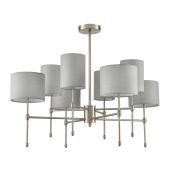 8262/8C CLASSI LN26 062 металл/текстиль, никель/серый Люстра потолочная E14 8*40W 220V LATTI