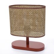 8202/1T COUNTY LN26 512 кофейный/коричневый, дерево/текстиль Настольная лампа E27 1*60W 220V MADERANA