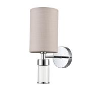 6585/1W MODERNI LN26 060 хром/бежевый, металл/текстиль, стекло Бра E14 1*40W 220V ARNIKA