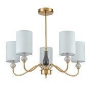 6590/5 CLASSI LN26 055 латунь/мятный зеленый, металл, керамика/текстиль Люстра подвесная E14 5*40W 220V ANRI