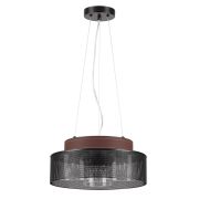 6598/3C MODERNI LN25 000 черный/черный. коричневый металл, эко кожа/металл, стекло Подвесной светильник Е27 3*60W 220V BASALTO