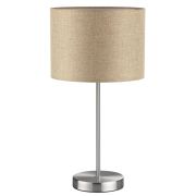 8250/1T MODERNI LN26 527  никель/бежевый, металл/текстиль Настольная лампа Е27 60W 220V NIKKI
