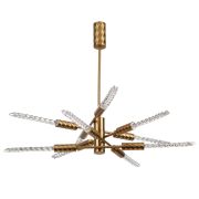 5449/28L L-VISION ODL_EX26 039 сатинированн.латунь/прозрачн./металл/стекло Люстра LED 28W (10*2.8W) 3000K 1260Лм KOLOS