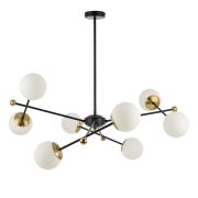 6581/8 MODERNI LN26 173 черный, золотой/белый металл  /стекло Люстра потолочная E14 8*40W 220V MELODY